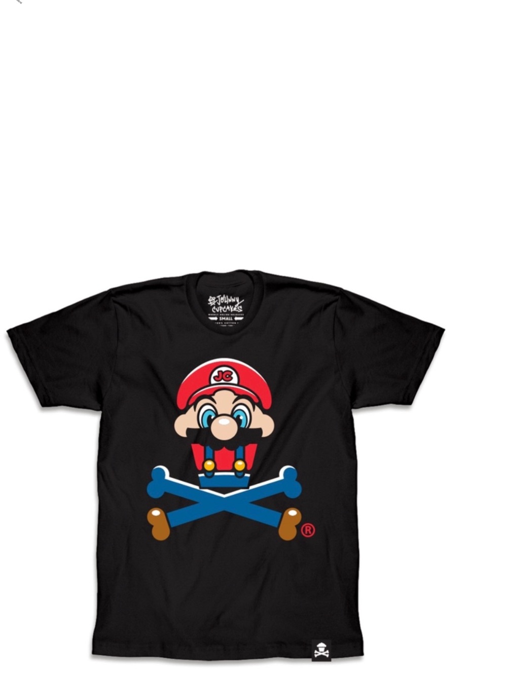 Johnny Cupcakes®‎ Let’s-A-Bake Crossbones Short Sleeve Mario Tee Shirt Medium